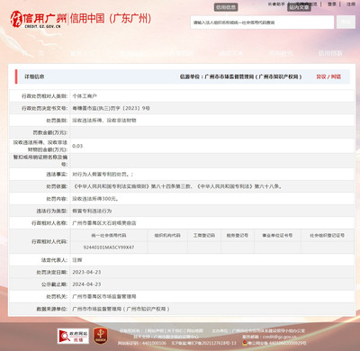广州市番禺区市场监督管理局对广州市番禺区大石玥瑶美容店作出行政处罚